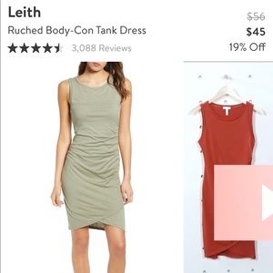 LEITH RUCHED BODY-CON TANK DRESS